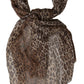 Brown Leopard Silk Shawl Wrap Foulard Scarf