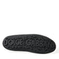 Black Leather Crystal Embellished Loafers Dress Shoes