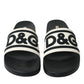 Black White Rubber Sandals Slippers Men Shoes