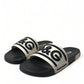 Black White Rubber Sandals Slippers Men Shoes