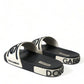 Black White Rubber Sandals Slippers Men Shoes