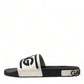 Black White Rubber Sandals Slippers Men Shoes