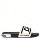 Black White Rubber Sandals Slippers Men Shoes