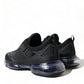 Black Rubber Knit Slip On Low Top Sneakers Shoes