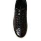 Brown Croc Exotic Leather Men Casual Sneakers Shoes
