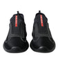 Black Technical Bike Knit Slip On Men Sneakers Shoes