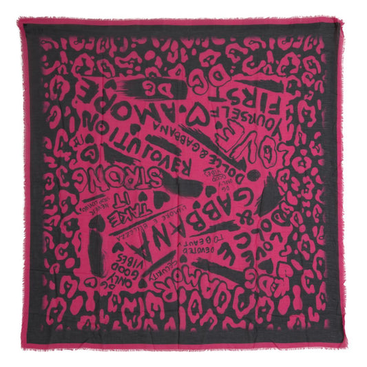 Elegant Pink Cashmere-Blend Square Scarf