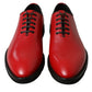 Red Leather Lace Up Oxford Men Dress Shoes
