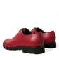 Red Leather Lace Up Oxford Men Dress Shoes