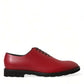 Red Leather Lace Up Oxford Men Dress Shoes