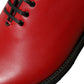 Red Leather Lace Up Oxford Men Dress Shoes