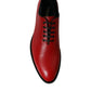 Red Leather Lace Up Oxford Men Dress Shoes