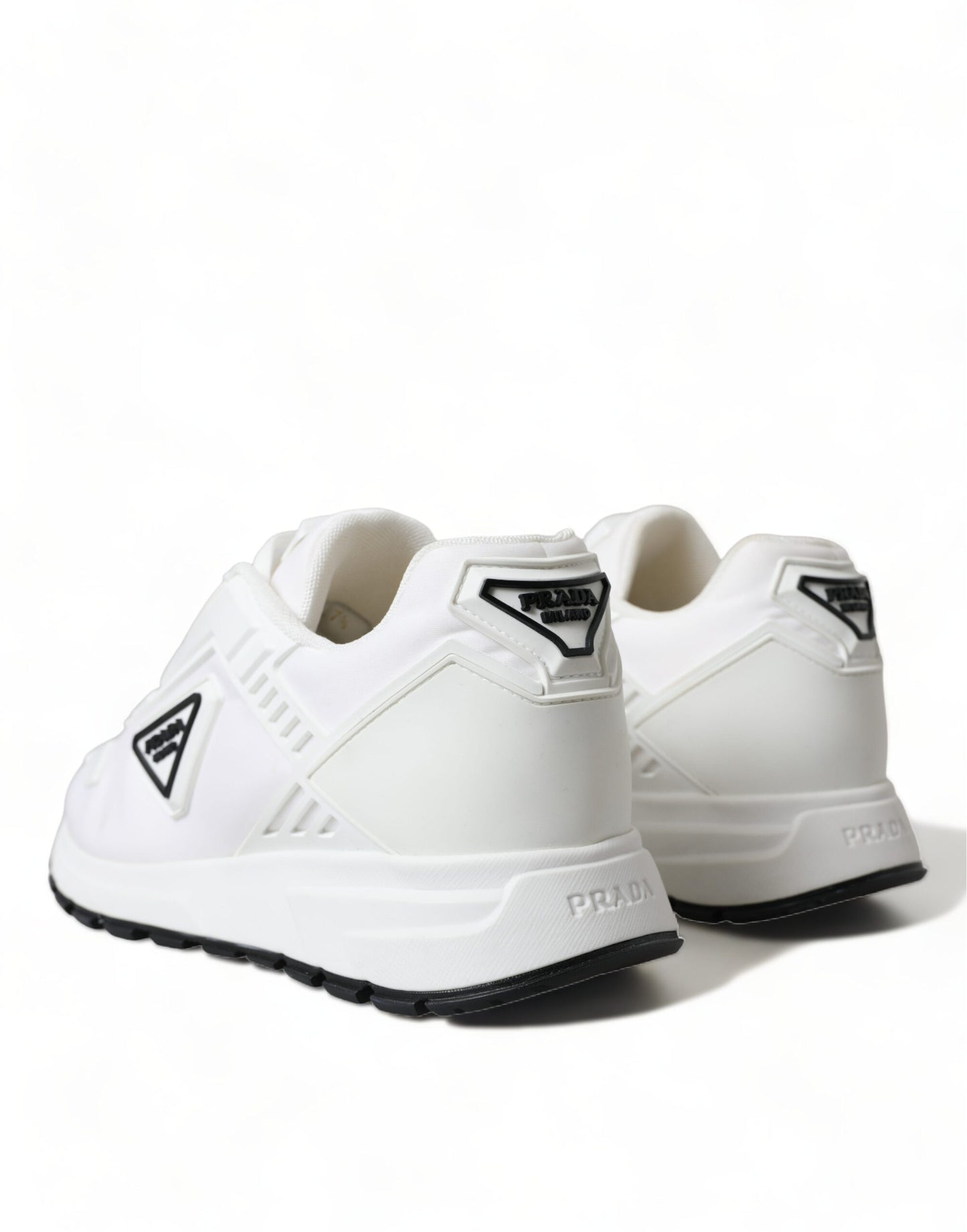 Sleek White Nylon Low Top Sneakers