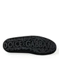 Black Leather Crystal Crown Loafers Shoes