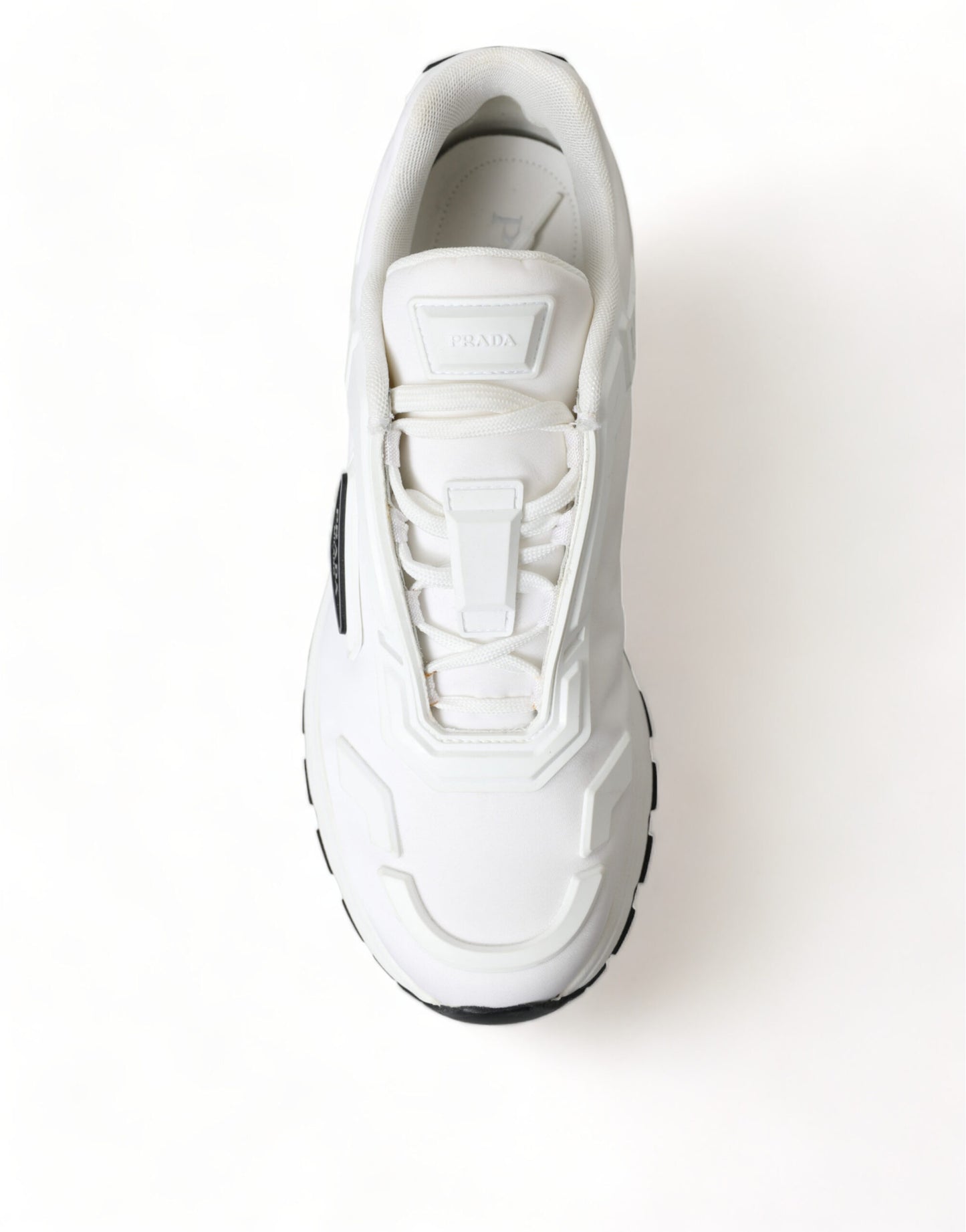 Sleek White Nylon Low Top Sneakers