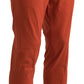 Orange Straight Fit Men Formal Trousers Pants