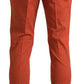 Orange Straight Fit Men Formal Trousers Pants