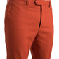Orange Straight Fit Men Formal Trousers Pants