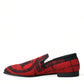 Red Black Torero Loafers Slippers Men Shoes