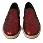 Red Sequined Loafers Slippers Men Shoes