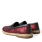 Red Sequined Loafers Slippers Men Shoes