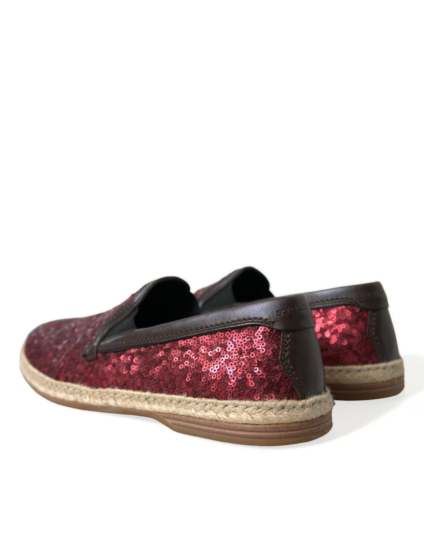 Red Sequined Loafers Slippers Men Shoes