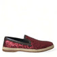 Red Sequined Loafers Slippers Men Shoes