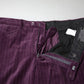Purple Striped Straight Fit Formal Trousers Pants