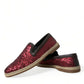 Red Sequined Loafers Slippers Men Shoes