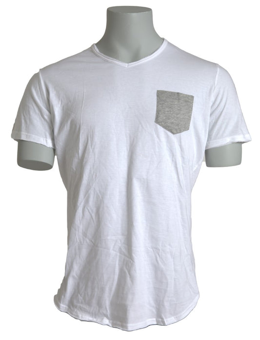 Elegant White Cotton Crew-Neck Tee