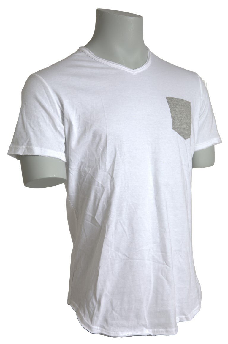 Elegant White Cotton Crew-Neck Tee