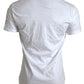 Elegant White Cotton Crew-Neck Tee