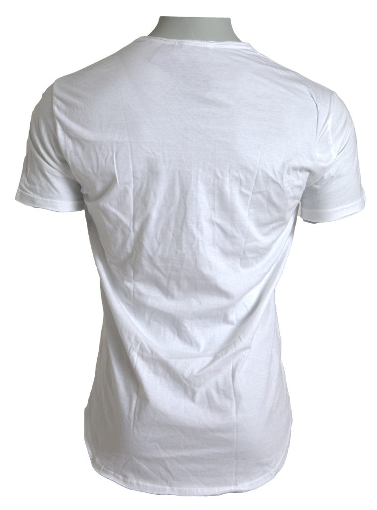 Elegant White Cotton Crew-Neck Tee