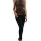 Brown Leopard Cotton Sleeveless Tank Top