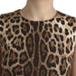 Brown Leopard Cotton Sleeveless Tank Top