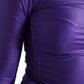 Purple Nylon Stretch Slim Long Sleeves Top
