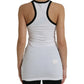 White DG Patch Sleeveless Cotton Tank Top