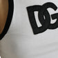 White DG Patch Sleeveless Cotton Tank Top