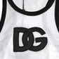 White DG Patch Sleeveless Cotton Tank Top