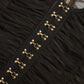 Brown Embellished Nylon Stretch Cropped Top