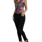 Multicolor Jacquard Button Waistcoat Vest Top