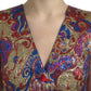 Multicolor Jacquard Button Waistcoat Vest Top