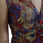 Multicolor Jacquard Button Waistcoat Vest Top