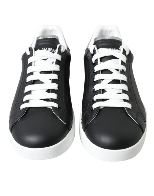 Black White Portofino Low Top Sneakers Men Shoes