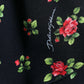 Black Floral Print Short Sleeves Cropped Top