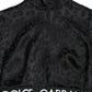 Black Viscose Stretch Long Sleeves Cropped Top