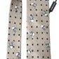Beige Skull Print Silk Tie Exclusive Collection