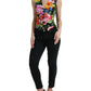 Multicolor Floral Button Waistcoat Vest Top