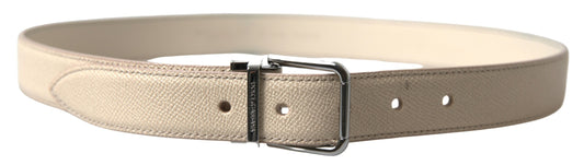 Chic Beige Italian Leather Belt