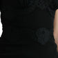 Black Silk Stretch Lace Sleeveless Tank Top
